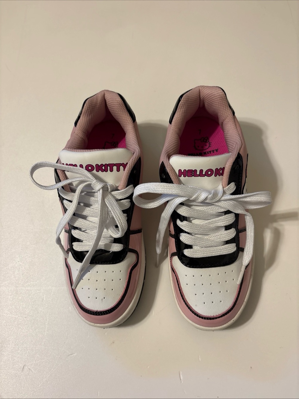 Hello Kitty White, Pink & Black Women's Fashion Sneakers
